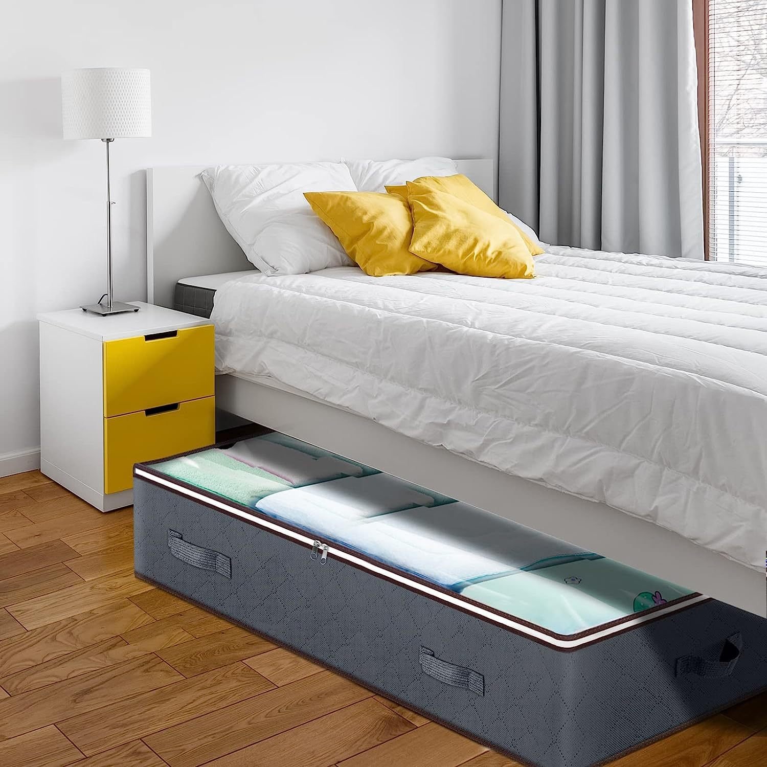 Large Foldable Underbed Storage Bins Containers Drawers Organizer Heavy Duty Under Bed Storage Bags