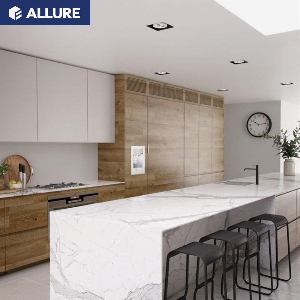 Allure european steel frame super gloss oven tall white pantry metal wall kitchen cabinet furniture set