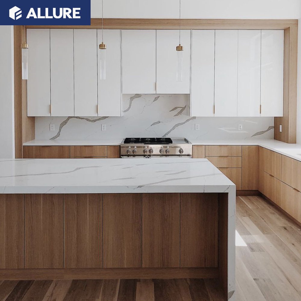 Allure european steel frame super gloss oven tall white pantry metal wall kitchen cabinet furniture set