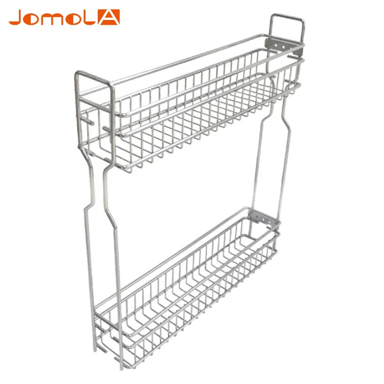Hot sale factory direct kitchen cabinet narrow style wire side pull out basket