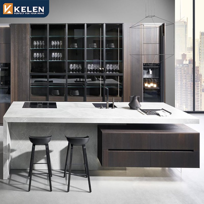 Kelen 2024 Foshan supplier luxury kitchen cabinet modern fitted kitchen cabinet modern modular kitchen cabinets