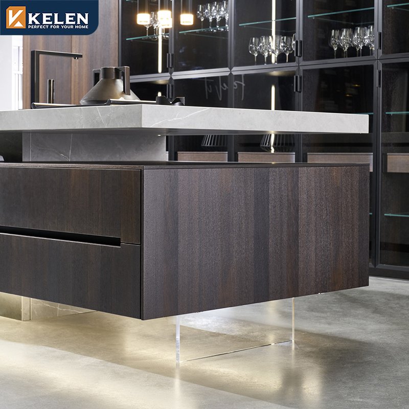 Kelen 2024 Foshan supplier luxury kitchen cabinet modern fitted kitchen cabinet modern modular kitchen cabinets