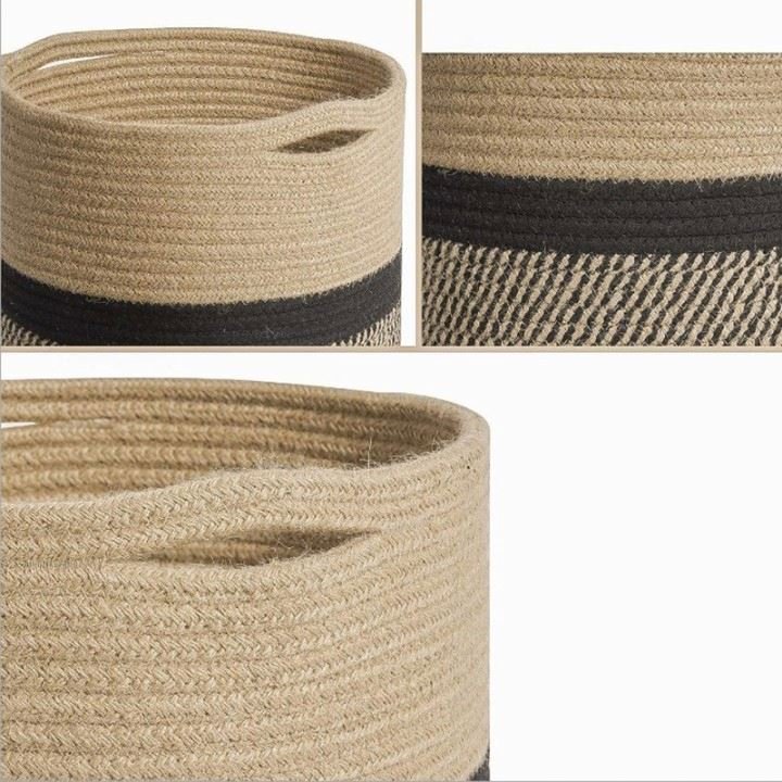 China Supplier Woven Rope Storage Basket, Collapsible Decorative Organizers And Storage Bins With Handles