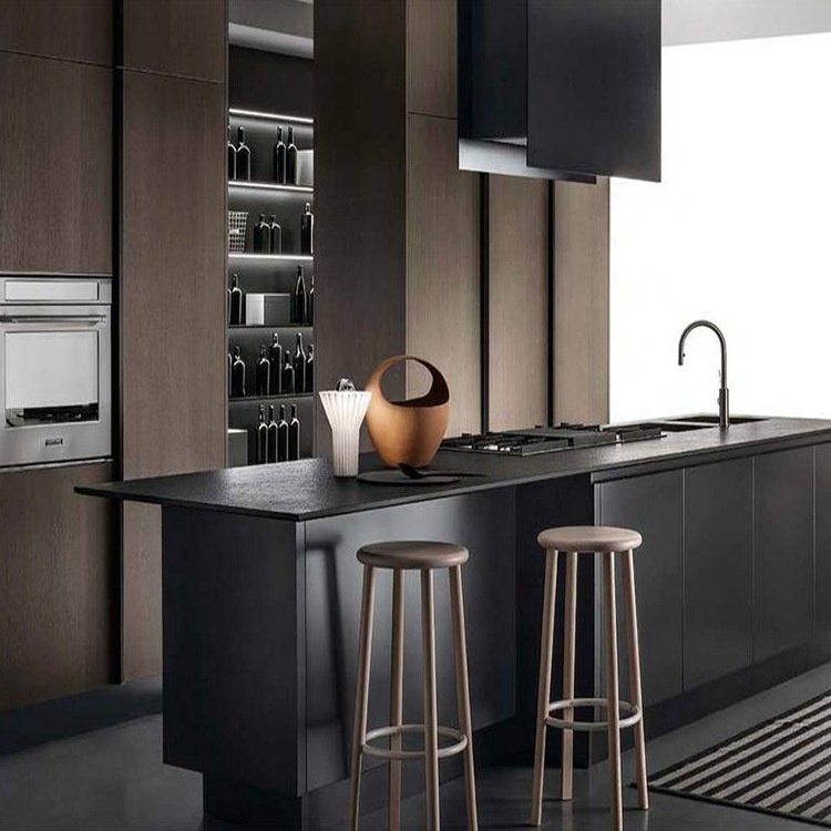 Customized Luxury American Style Modular Kitchen Cabinet Cupboards Island Kitchen for Villa
