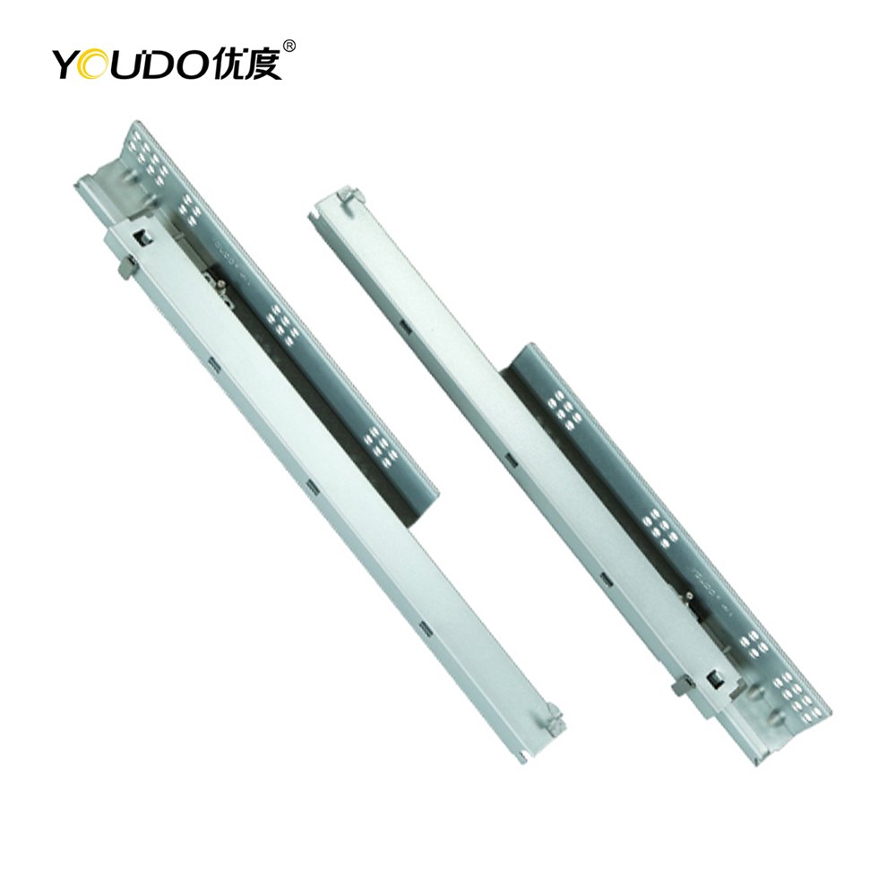 YOUDO Factory Direct Under Mount Kitchen Cabinet Drawer Rail 3-Fold Full Extension Soft Close Concealed Slide