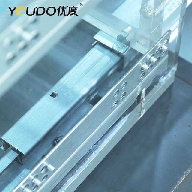 YOUDO Factory Direct Under Mount Kitchen Cabinet Drawer Rail 3-Fold Full Extension Soft Close Concealed Slide