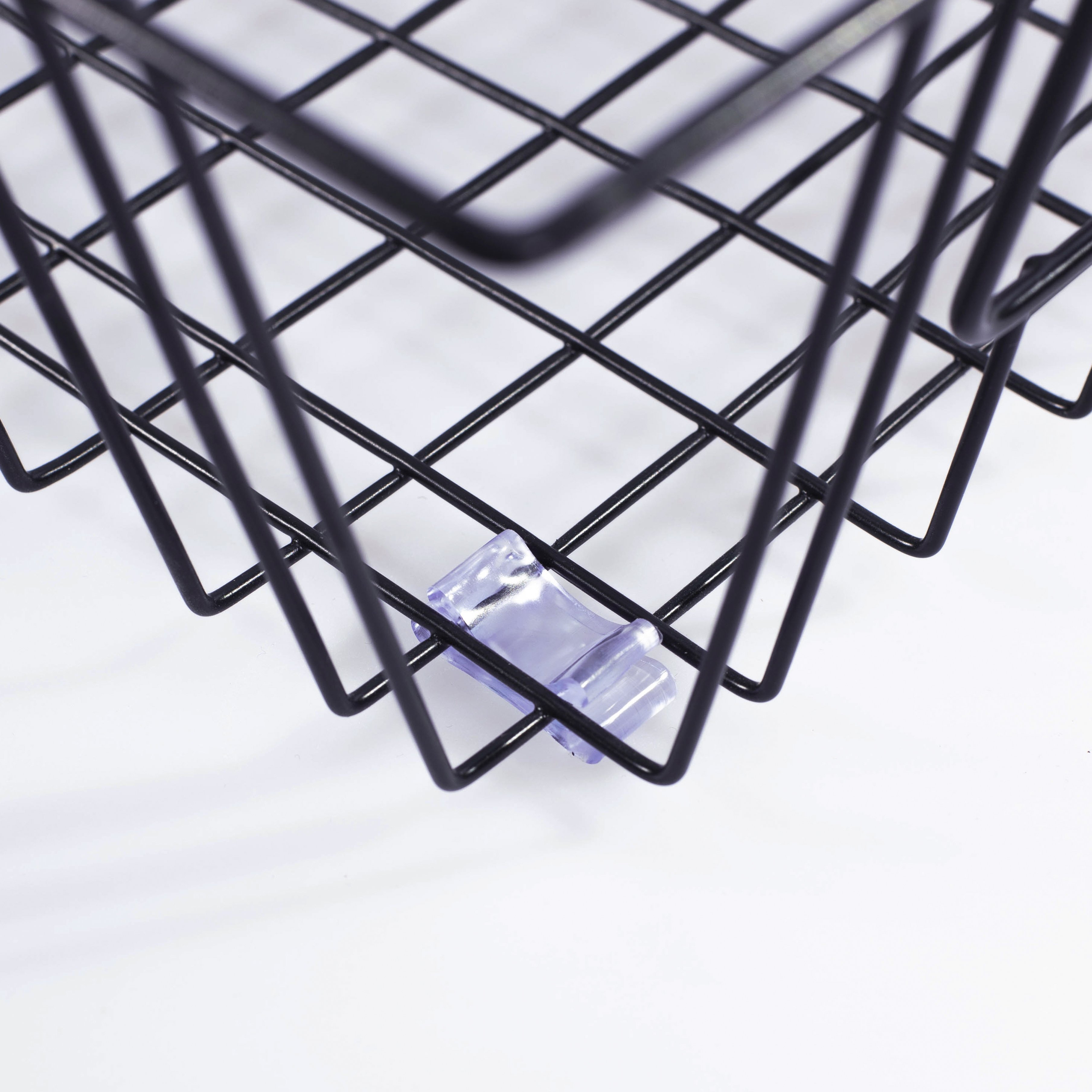 Large Black Metal Storage Basket Desk Organizer with Wire Shelves Tray Cup Holder Letter Sorter Kitchen Cooking Stationery Use