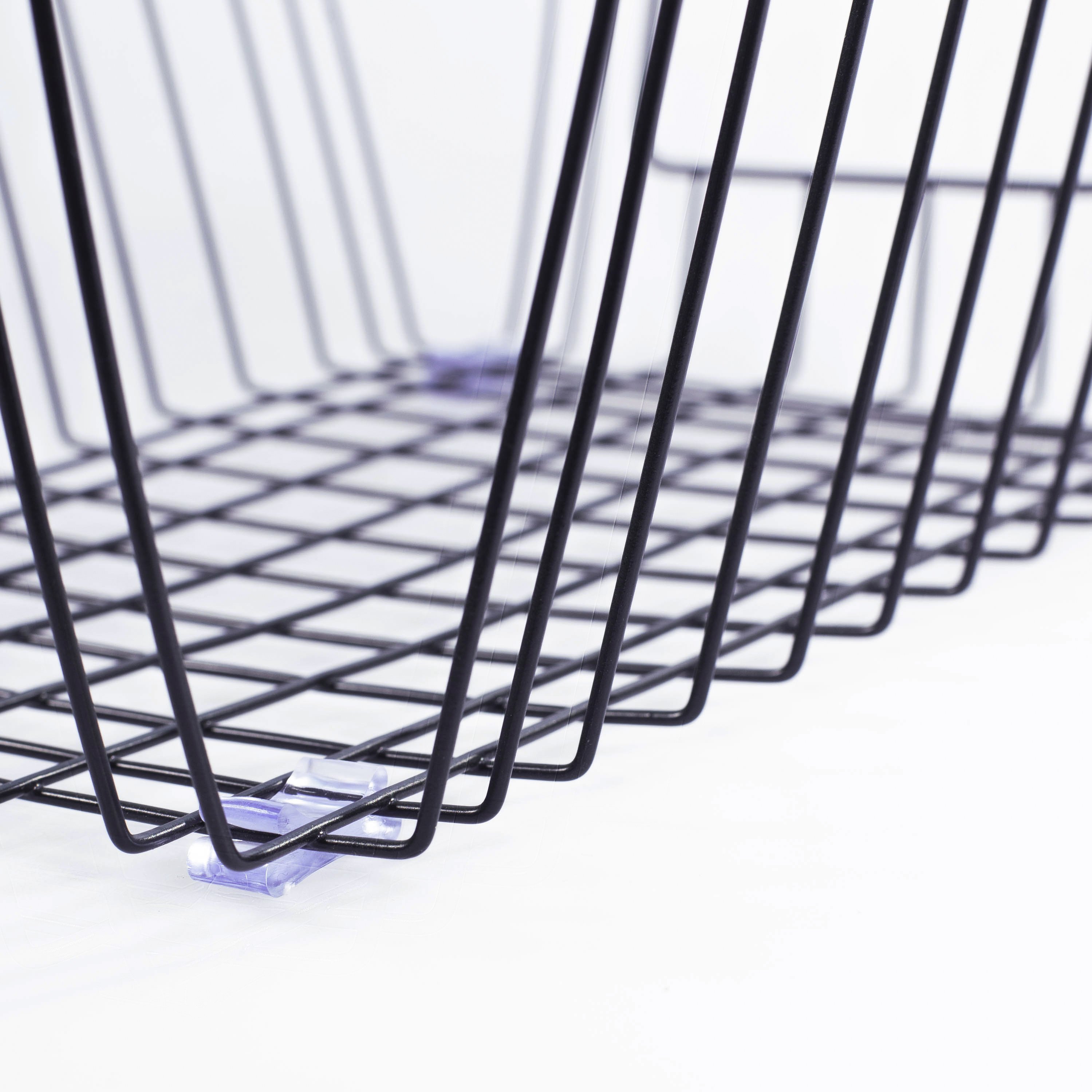 Large Black Metal Storage Basket Desk Organizer with Wire Shelves Tray Cup Holder Letter Sorter Kitchen Cooking Stationery Use
