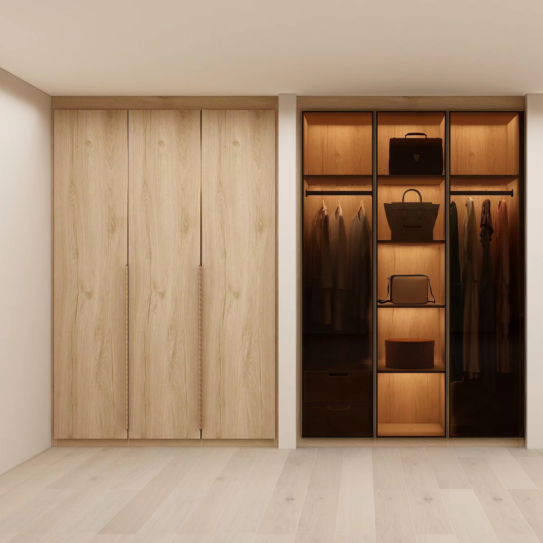 BALOM Customized Modern Wardrobes Cabinet Bedroom Furniture Storage Armoire Wardrobe Closet Designs