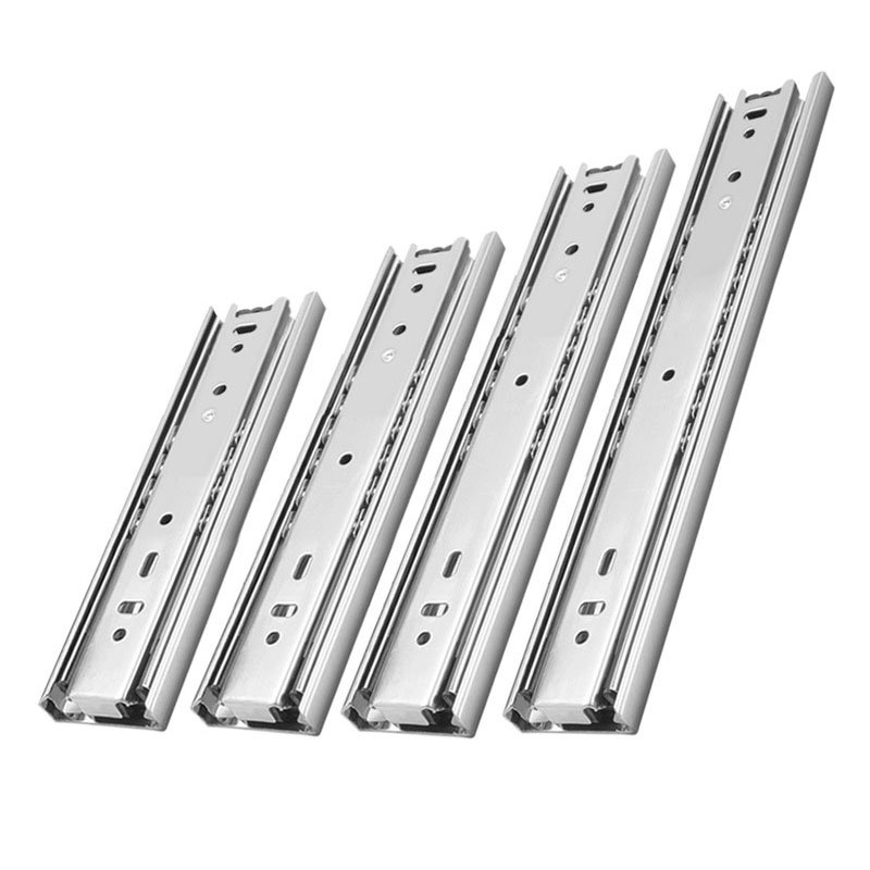 1.5mm Steel Cabinet Metal Tool Telescopic Rail 3 fold Full Extension Channel Ball Bearing Soft Close Drawer Slide