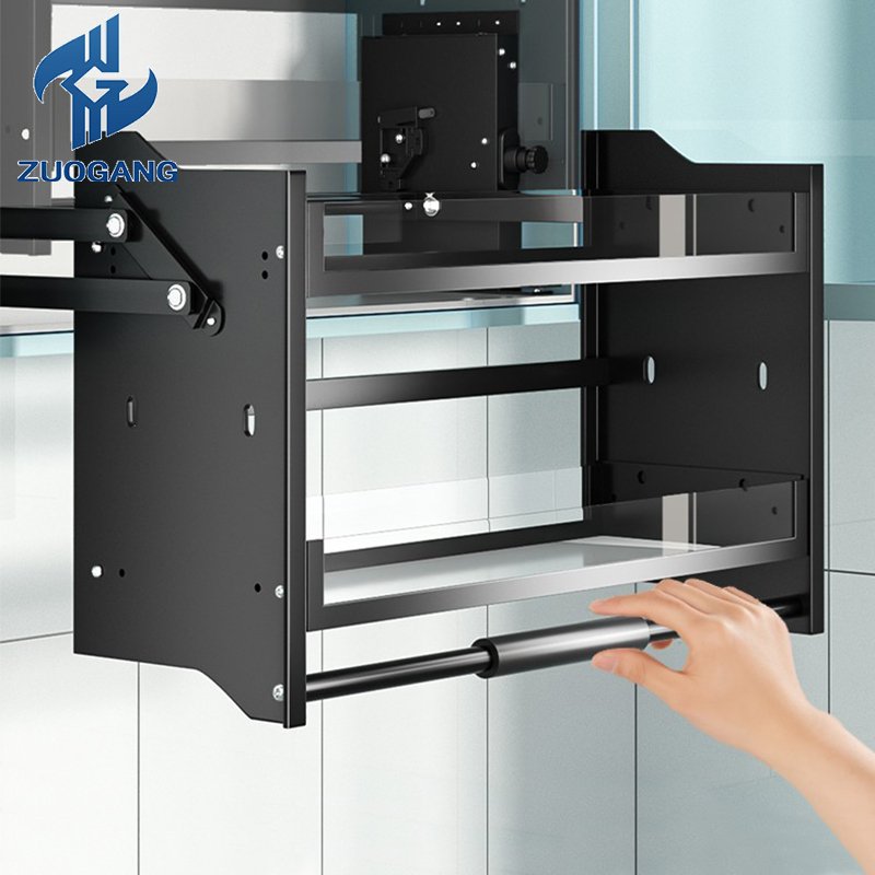 Up and down pull basket hanging cabinet storage rack cabinet pull basket glass lifting pull basket