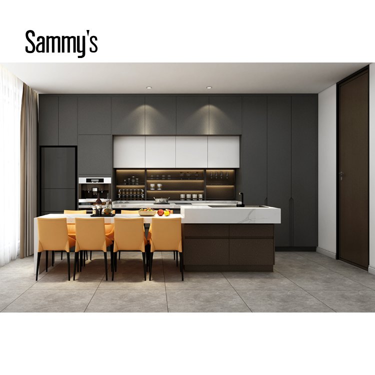 AK1666 Foshan factory custom made contemporary complete kitchen cabinet whole set wholesale price