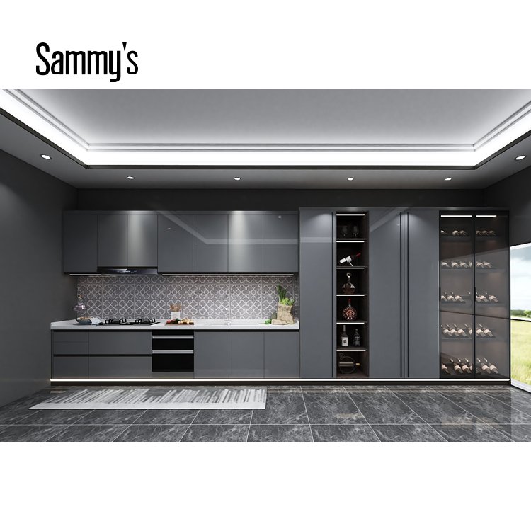 AK1666 Foshan factory custom made contemporary complete kitchen cabinet whole set wholesale price