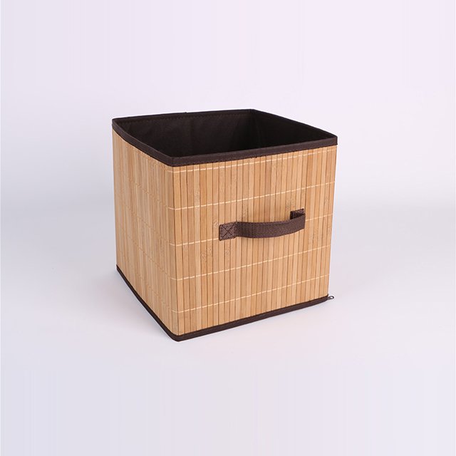 Wholesale bamboo storage basket with removable liner eco-friendly and home storage basket