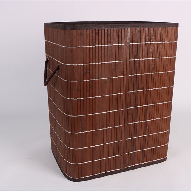 Wholesale bamboo storage basket with removable liner eco-friendly and home storage basket