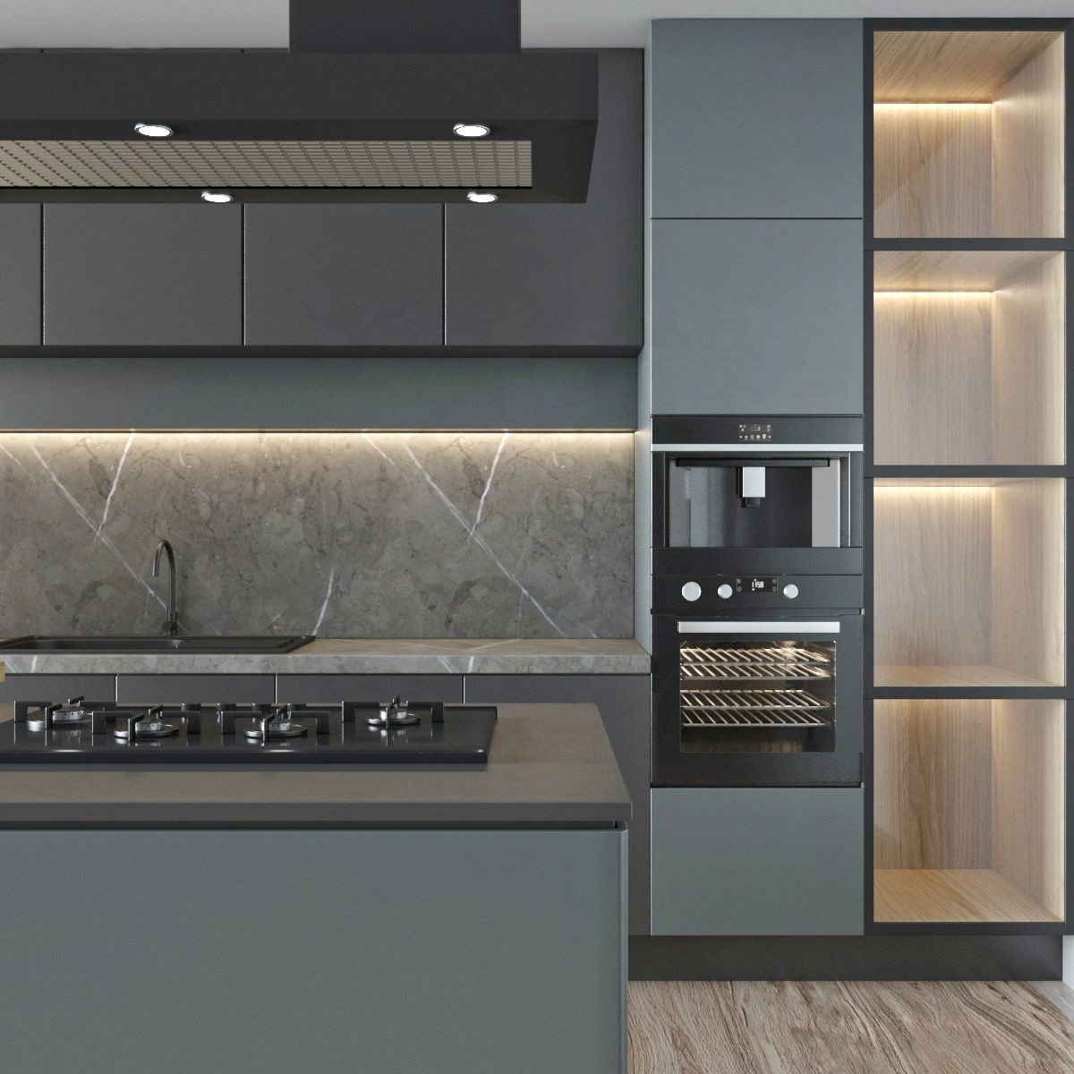 PA new model modular modern style small room cheap price pull down kitchen cabinets doors