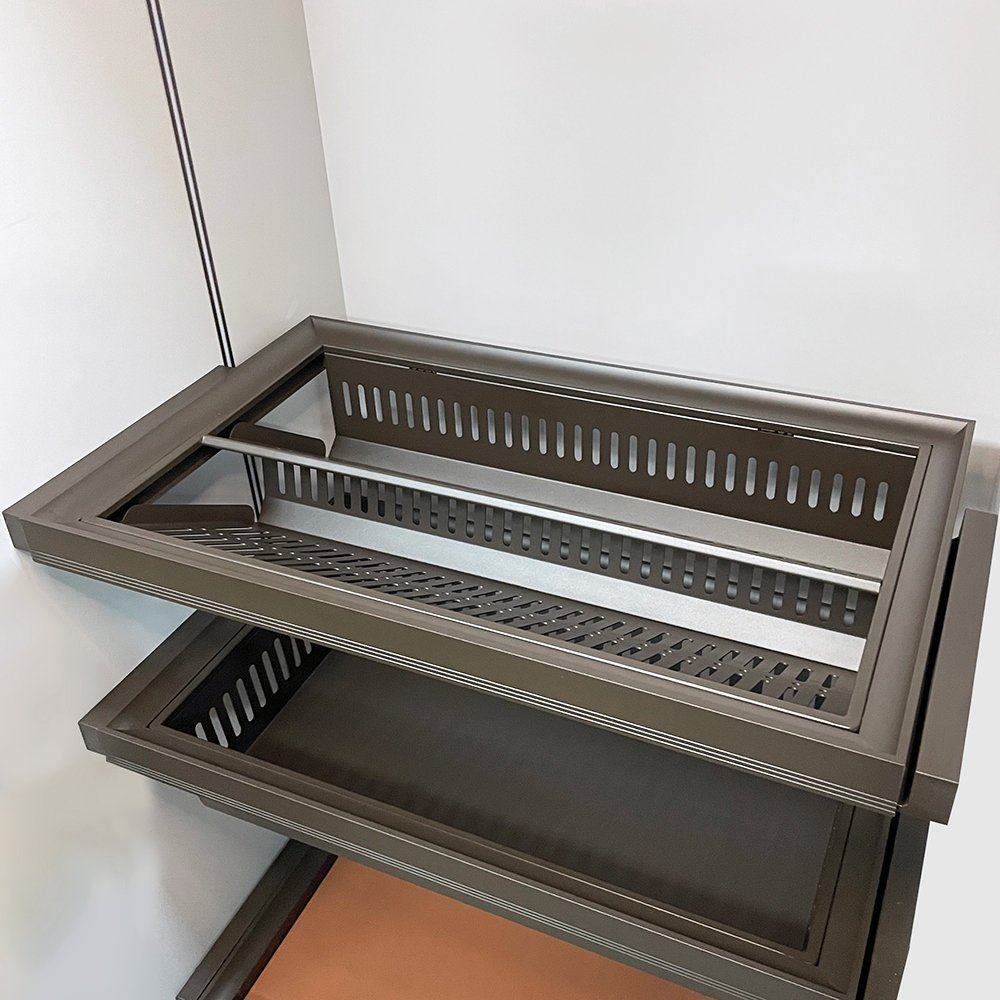 Pull out wardrobe metal shoe rack Electrophoretic Aluminium Frame drawer shoes organizer