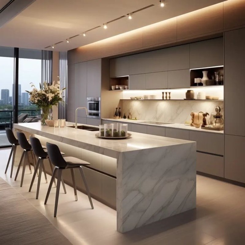 Customized Luxury Modern Design Kitchen Cabinets Plywood Kitchen Modular Home Kitchen Furniture Cabinet