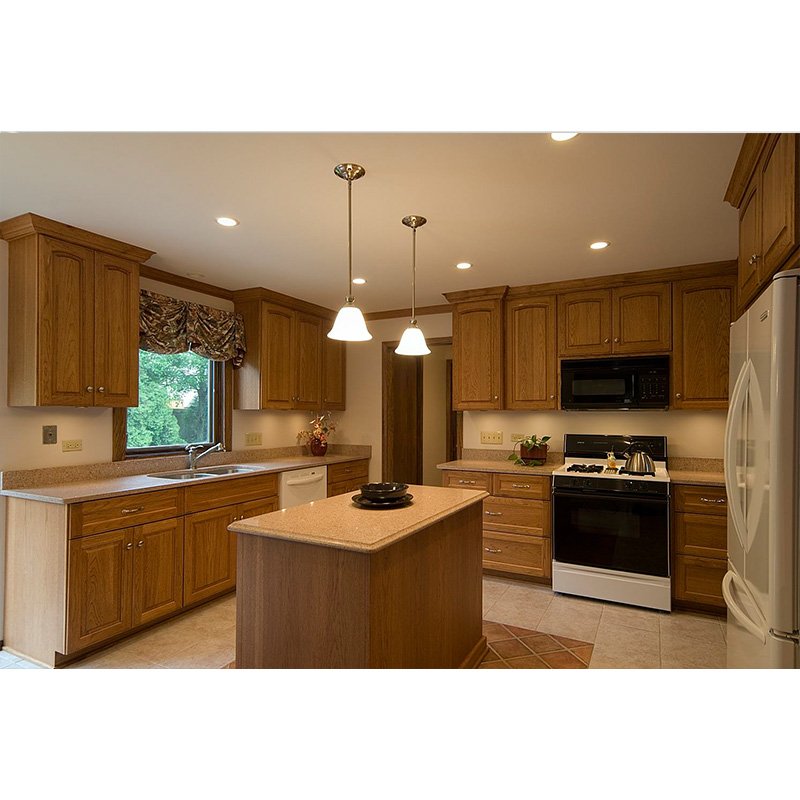 Wood Color Kitchen Cabinet Discount Price American Natural for Home Kitchen Eco-friendly Inch Modern Apartment Soft Closing