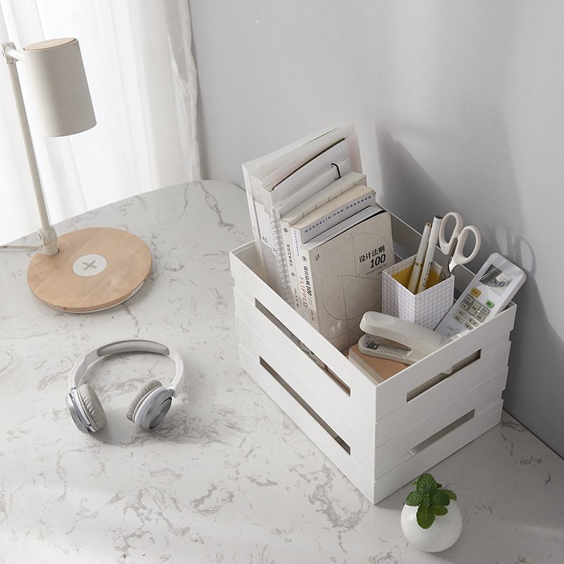 Customized Color Office Box Organizer Plastic Desktop Storage Baskets