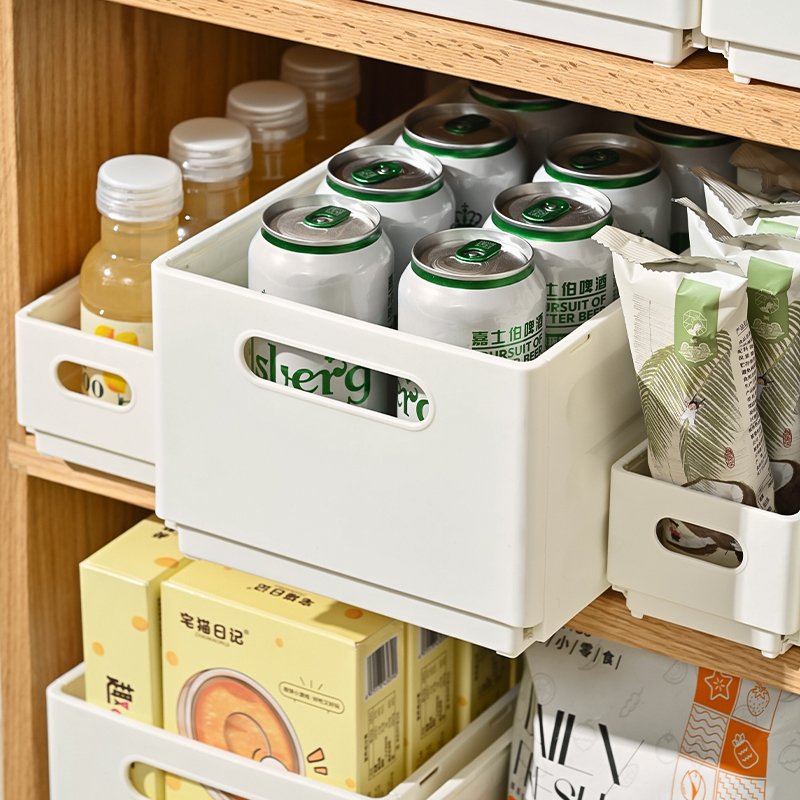 OEM/ODM Multi-purpose Drawer Retractable Plastic Storage Bins for Household Simple Kitchen Living Room Storage Basket
