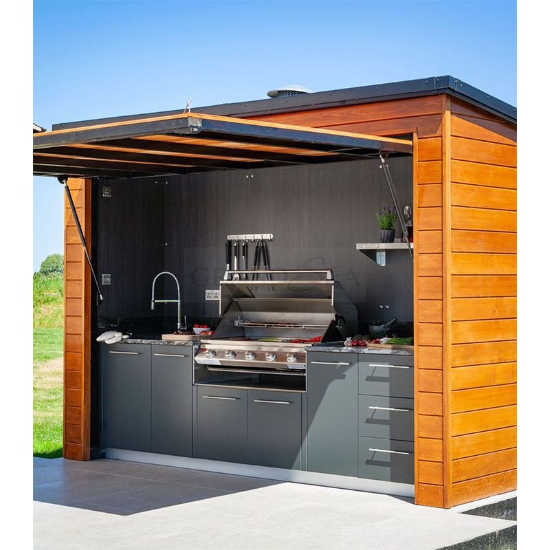 304 Stainless Steel Outdoor Kitchen Island With Kitchen Sink Cabinet