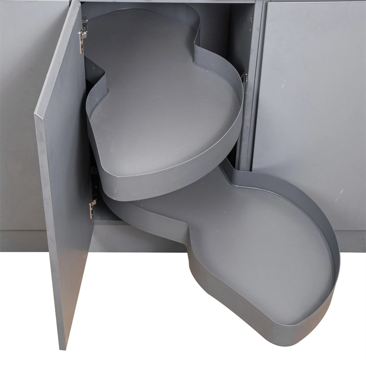 Kitchen Cabinet Swing Tray 2 Shelf Lazy Susan with Soft-Close for Blind Base Corner Cabinets Le-Mans Kitchen Basket Magic Corner