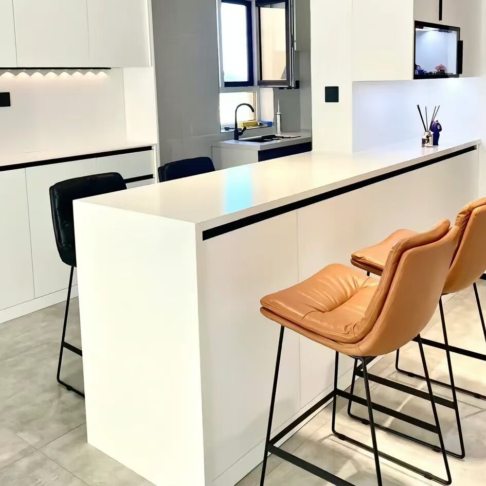 Light luxury modern minimalist kitchen island dining table integrated rock board home multifunctional storage kitchen island