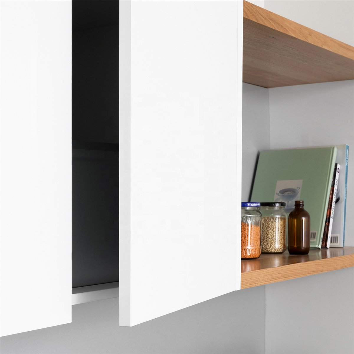 PA MDF white lacquer designs modular modern island kitchen cabinet