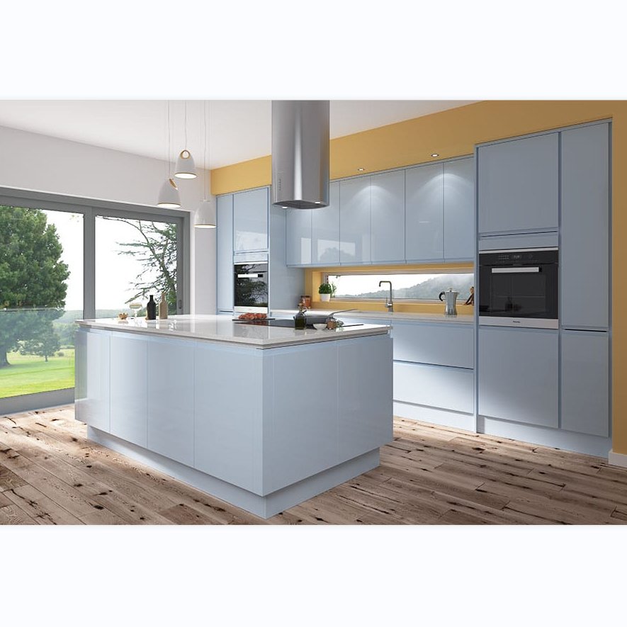 America modern style kitchen ideas black glass door storage cabinet with sink