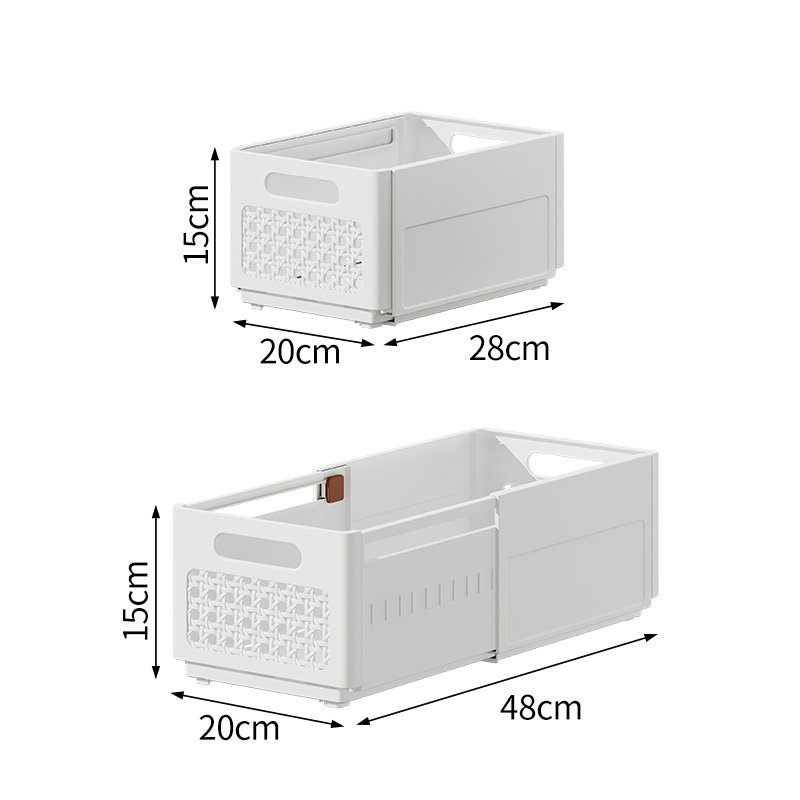Durable Sustainable Retractable Multifunctional Organizer Box Telescopic Plastic Storage Baskets for Clothing Shoes Food More