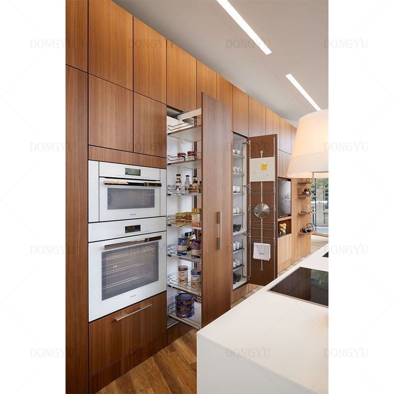 Storage Aluminum Solid Wood Plywood Drawer Pull Out Baskets Double Top Cabinet Condiment Basket Steel Kitchen Cabinet