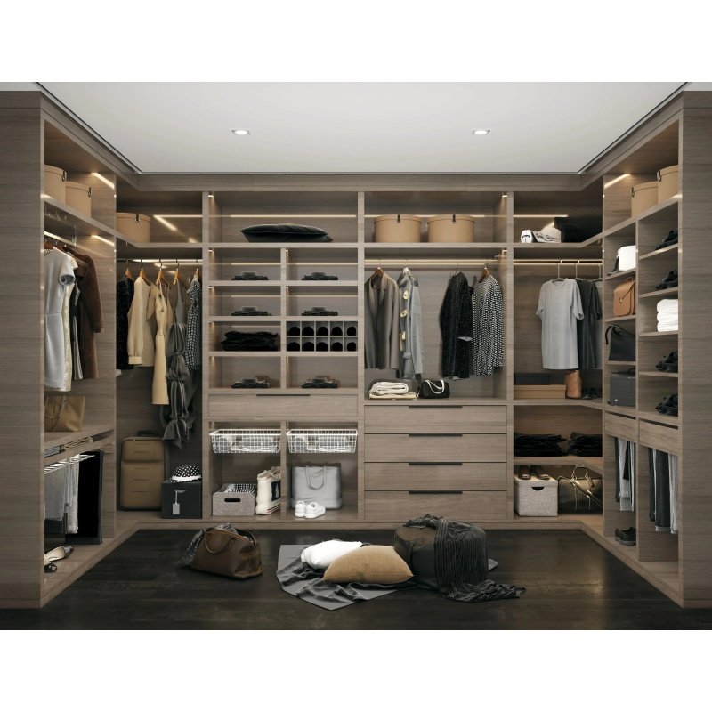 CBMmart Classic White Finish Matte Aluminum Round Hanging Poles Well-Designed Reach-in Closet