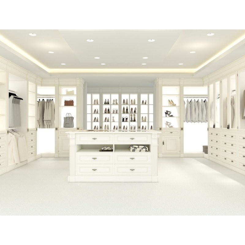 CBMmart Classic White Finish Matte Aluminum Round Hanging Poles Well-Designed Reach-in Closet