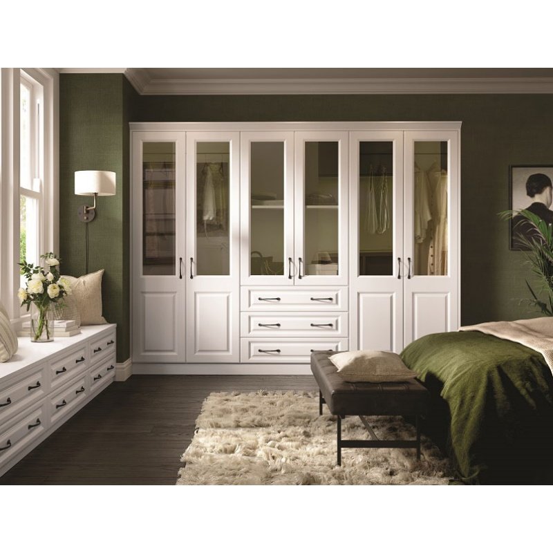 CBMmart Classic White Finish Matte Aluminum Round Hanging Poles Well-Designed Reach-in Closet