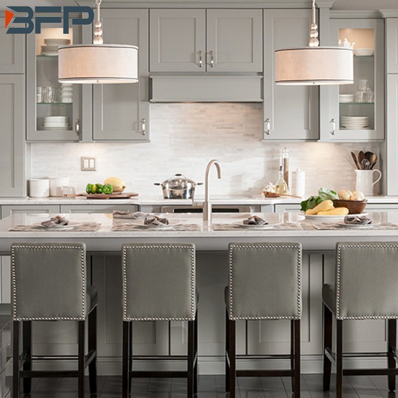 Modern Kitchen Furniture Flat Pack Matte Finish Lacquer Kitchen Cabinets
