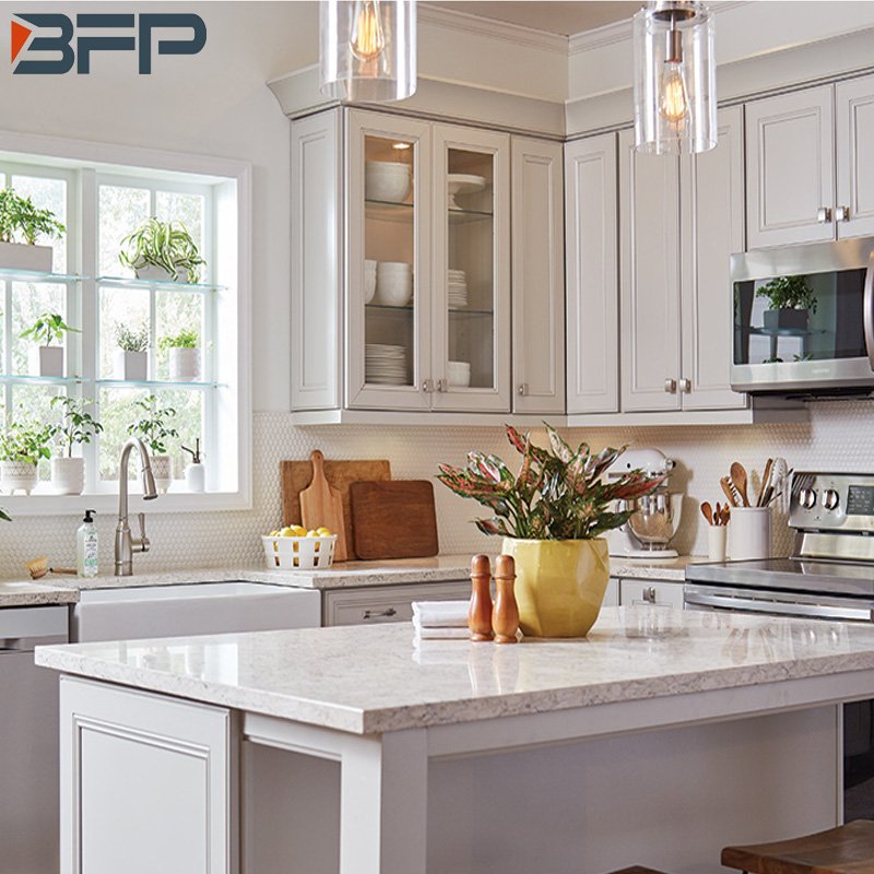 Modern Kitchen Furniture Flat Pack Matte Finish Lacquer Kitchen Cabinets