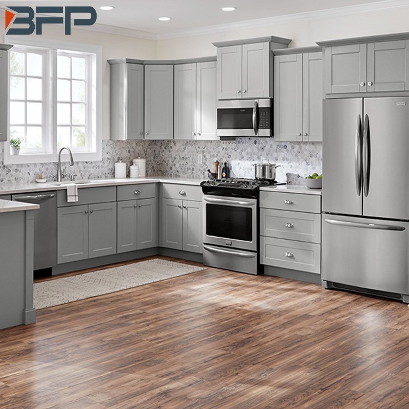 Modern Kitchen Furniture Flat Pack Matte Finish Lacquer Kitchen Cabinets