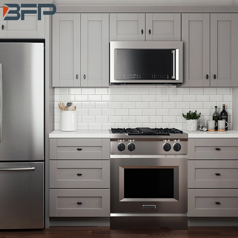 Modern Kitchen Furniture Flat Pack Matte Finish Lacquer Kitchen Cabinets