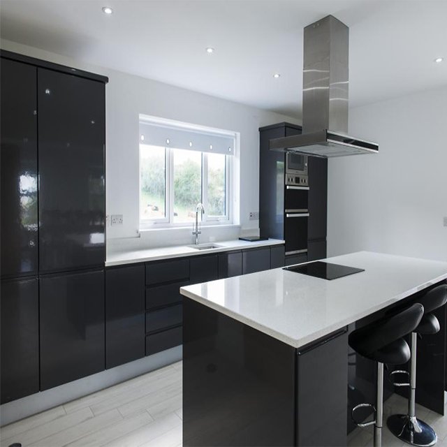 Free design china made modular kitchen furniture modern glossy kitchen cabinets wooden from 18 years Factory