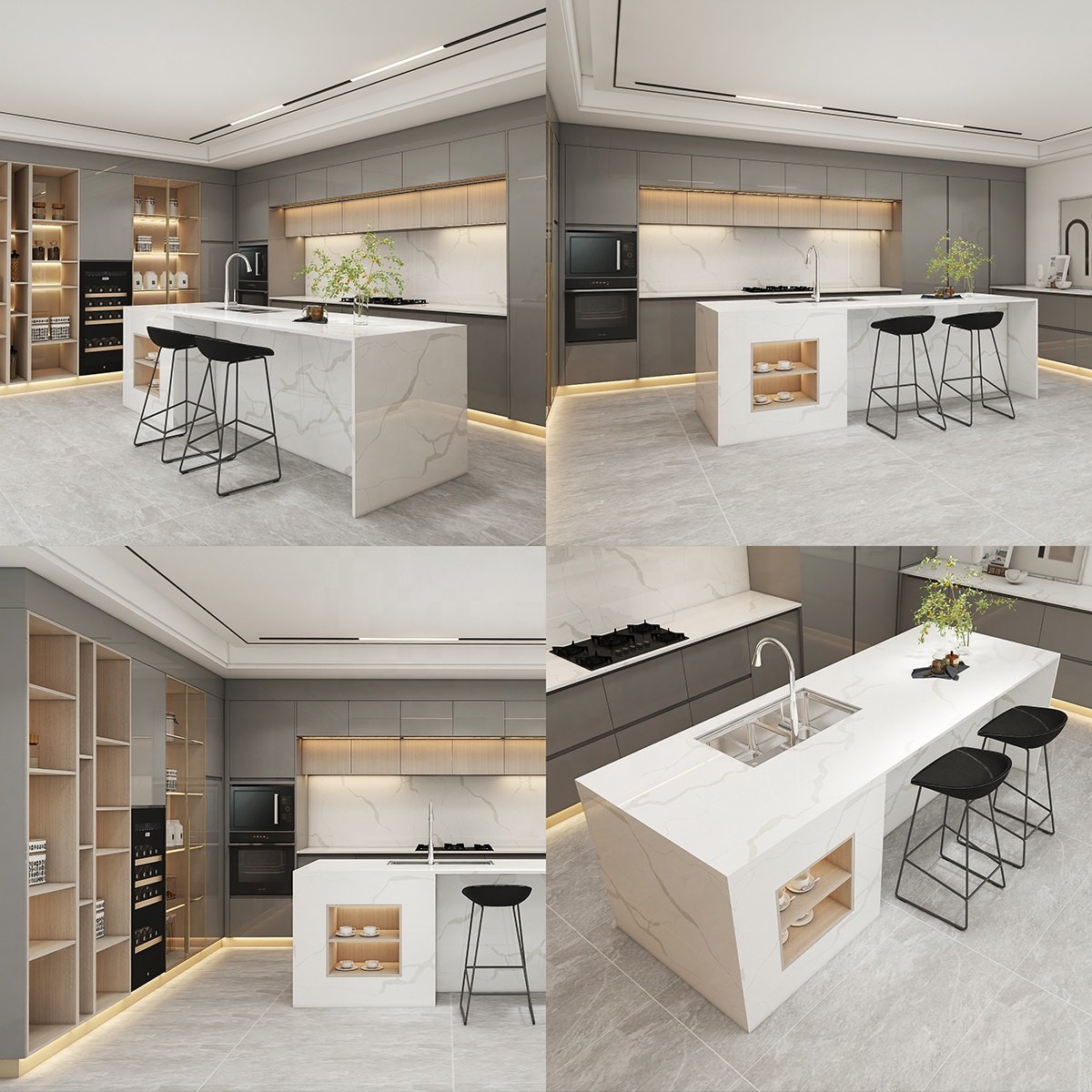 PA Luxury contemporary design wooden modular household kitchen