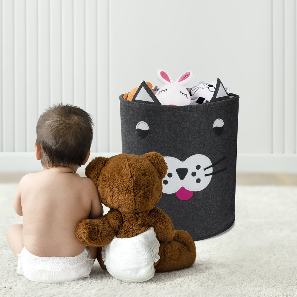 Cute Animal Felt Basket for Office Elephant Toy Storage Laundry Basket