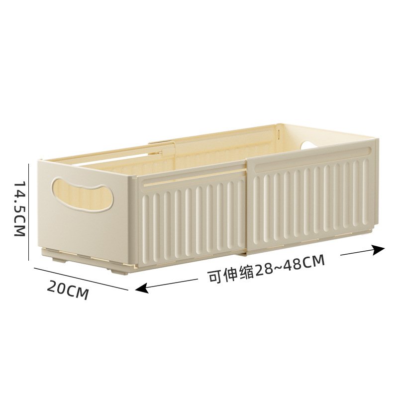 Kitchen Storage Basket Retractable Cabinet Storage Household Desktop Stationery Cosmetic Pull-Out Storage Boxes