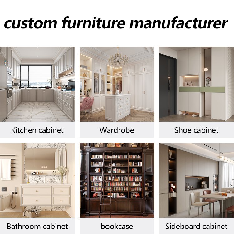 Custom furniture manufacturer black full kitchen cabinet modern modular plywood wood cupboard complete sets ready to assemble