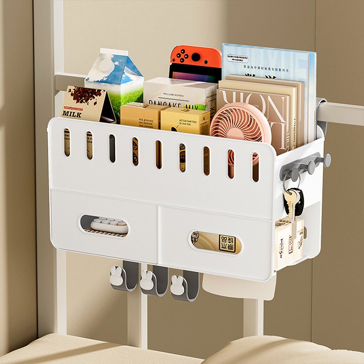 Multifunctional bedroom student school dormitory sundries baby crib bed rails organizer bedside hanging basket storage rack