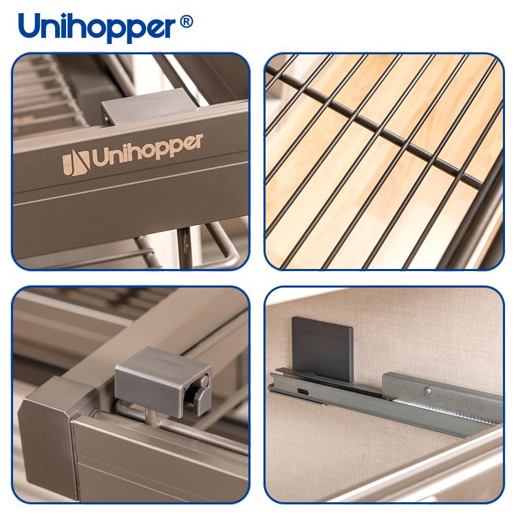 Unihopper OEM Wire Basket Drawers Pull Out Soft Closing Cloth Storage Basket for Wardrobe Organizer