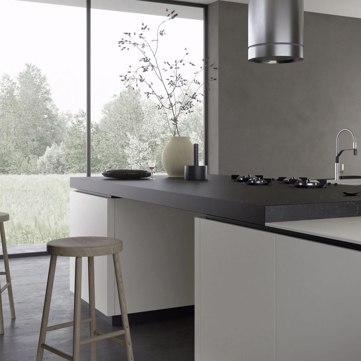 BFP factory price modern style lacquer kitchen cabinet with island