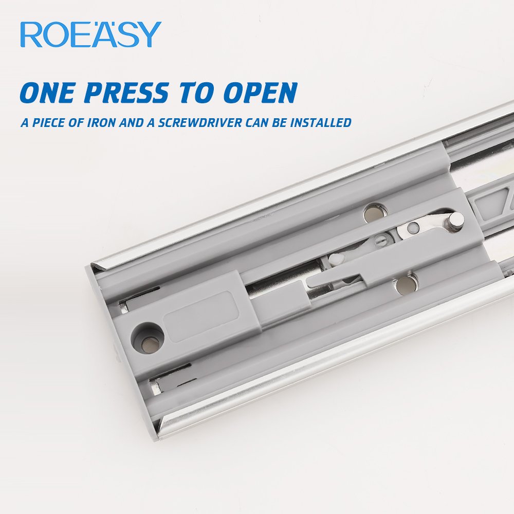 Roeasy Hot Sale Zinc Plated Ball Bearing Drawer Slide for Furniture Drawer Slide Rail