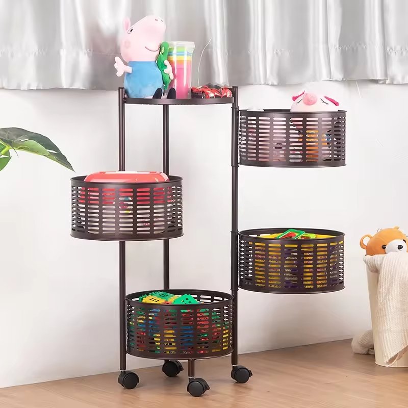 5 Layer Trolley Rotating Round Drawer Rotary Kitchen Organizers And Storage Storage Multi-layer Basket