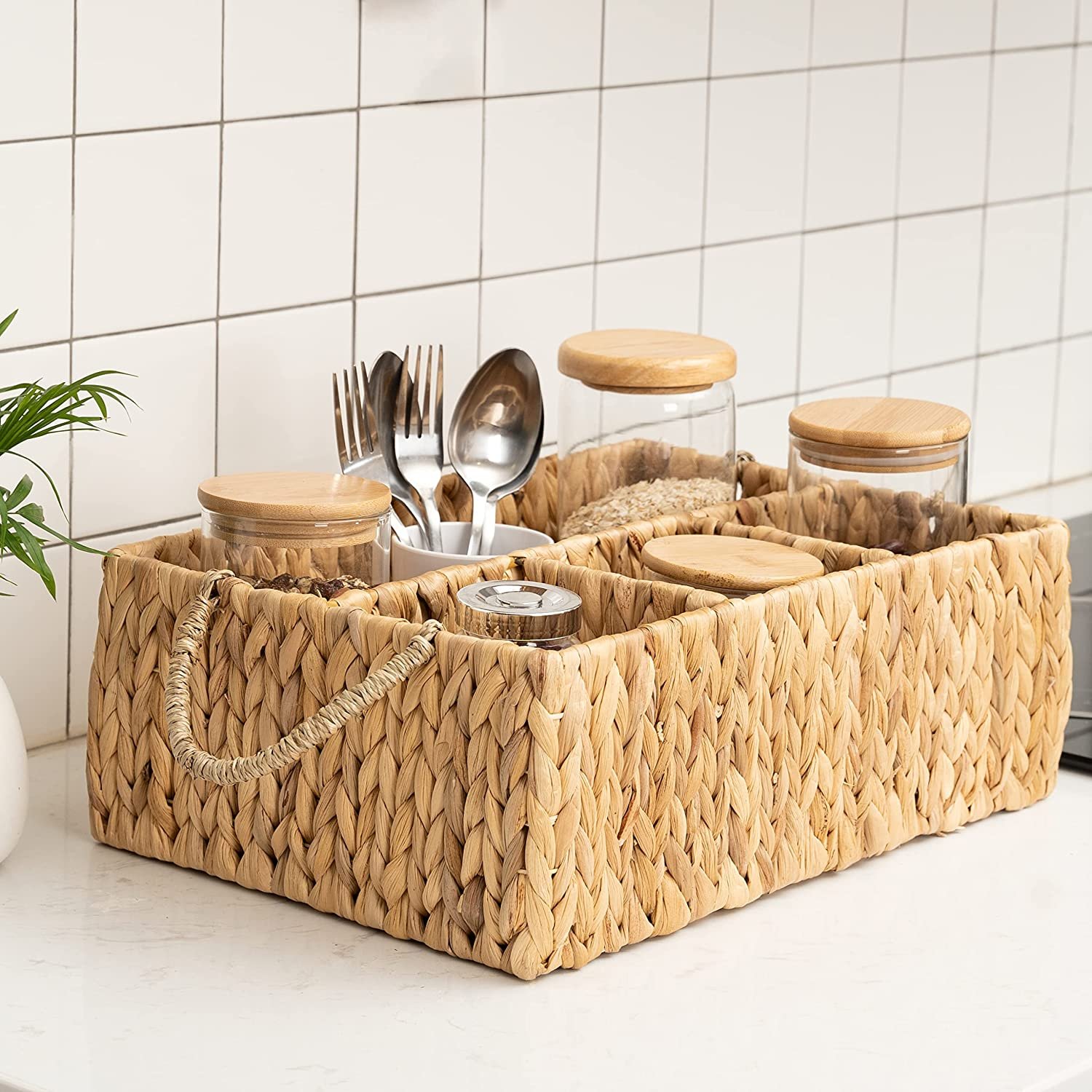 Hot Wholesale water hyacinth container fruit basket hot sale wooden gifts drawer organizer kitchen